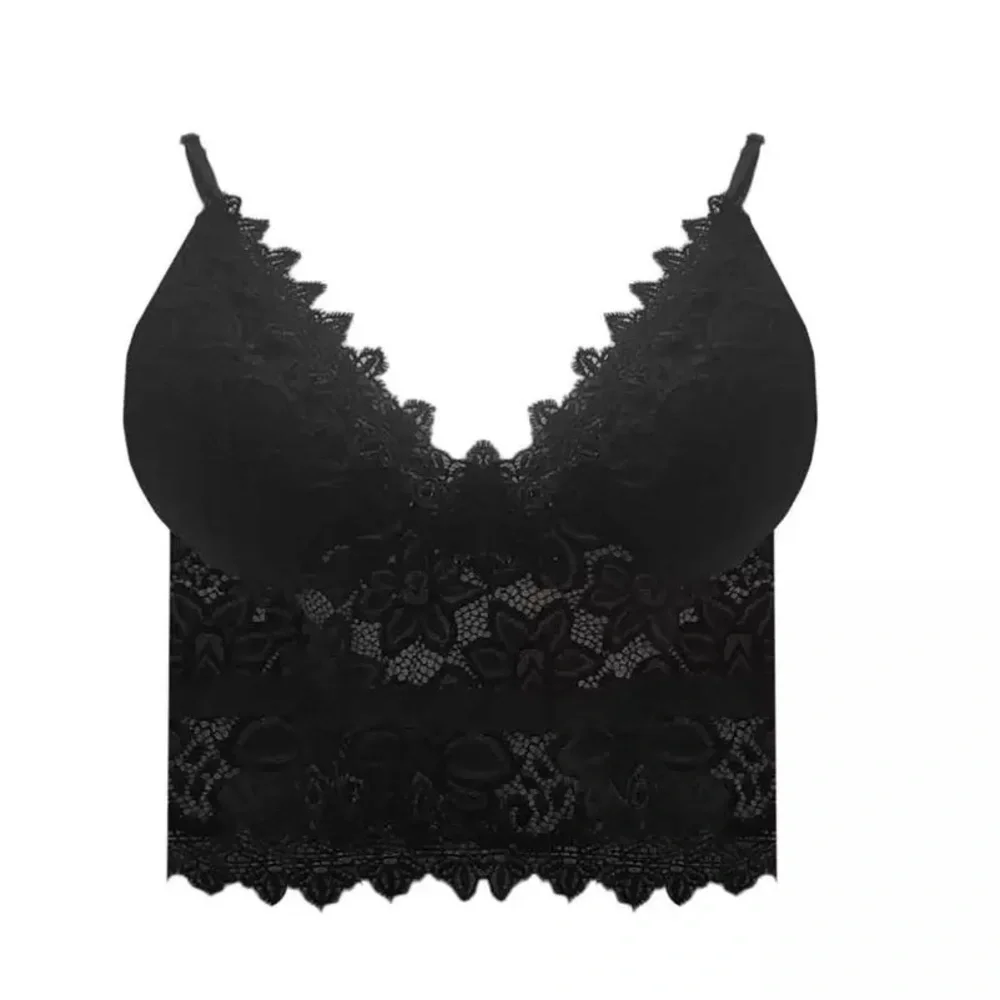 Lace bralette padded black adjustable straps - Picture 2 of 3